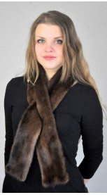 Scandinavian mink fur scarf - dark brown